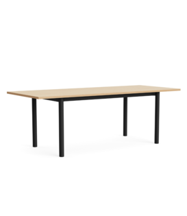 Hay Annex Overhang Dining Table lacquered oak, charcoal base 240cm