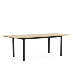 Hay Annex Overhang Eettafel gelakt eiken, charcoal onderstel 240cm