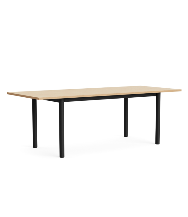 Hay  Annex Overhang Dining Table lacquered oak, charcoal base