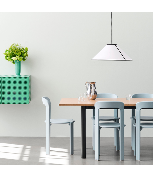 Hay  Annex Overhang Dining Table lacquered oak, oak base