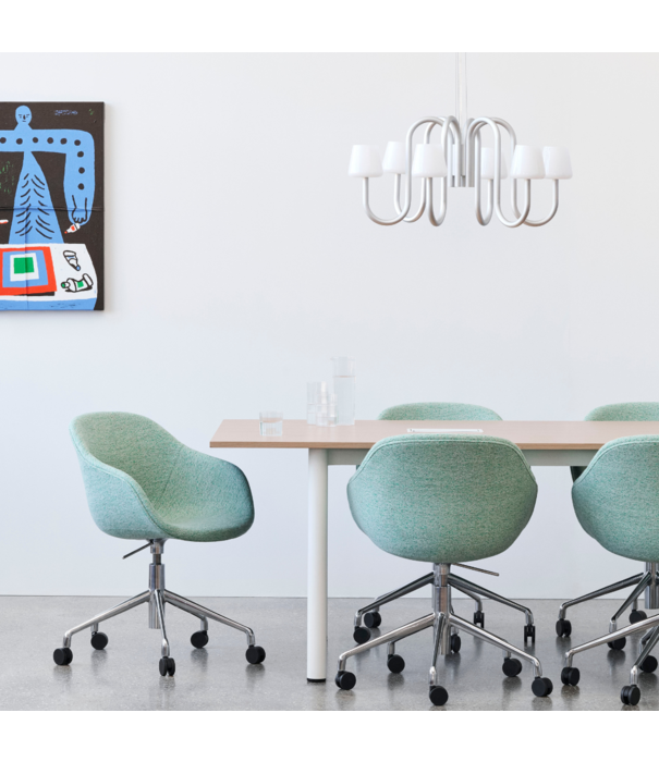 Hay  Hay Annex Overhang Eettafel gelakt eiken, eiken onderstel