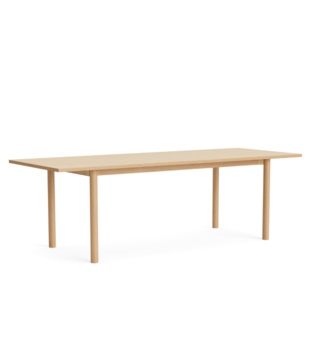 Hay Annex Overhang Eettafel gelakt eiken, eiken onderstel 220cm