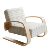 Aalto Armstoel 400 Tank, berken, prestige cream