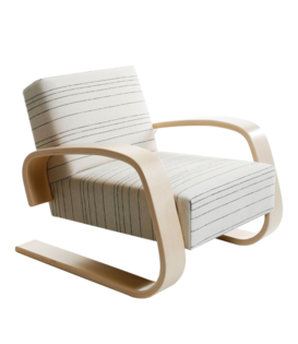 Aalto Armchair 400 Tank,  birch, prestige cream