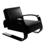 Artek Aalto Armchair 400 Tank black birch, black Elegance leather