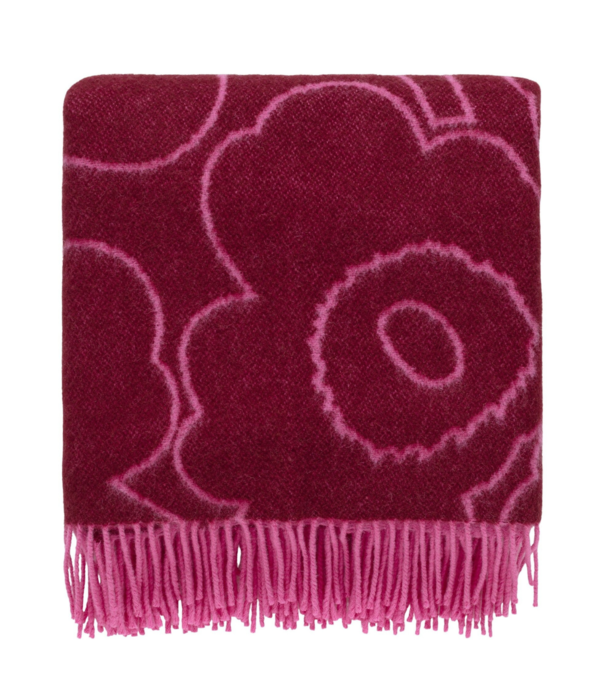 Marimekko Marimekko Piirto Unikko Deken Burgundy/fuchsia