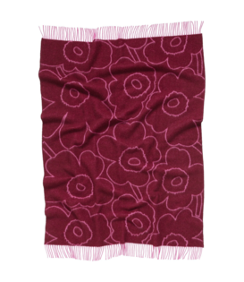 Marimekko Piirto Unikko Deken burgundy/fuchsia 130 x 170