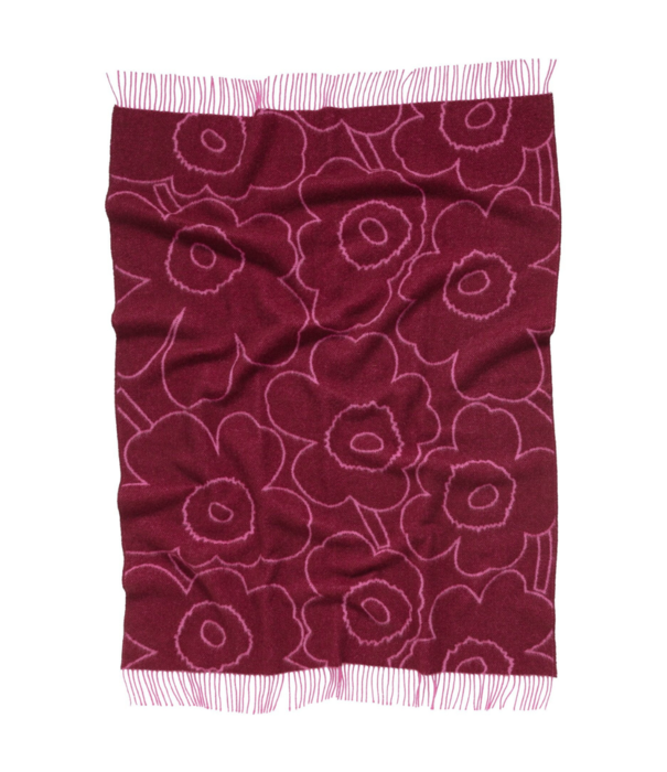 Marimekko Marimekko Piirto Unikko Throw Burgundy / fuchsia