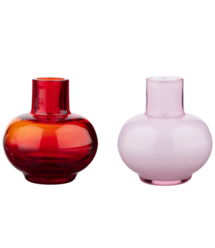 Marimekko Mini Vaasjes ruby red, pink, set van 2