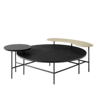 Palette JH25 Coffee Table brass, nero marble, black ash
