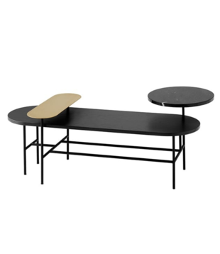 Palette JH7 Coffee Table brass, nero marble, black ash