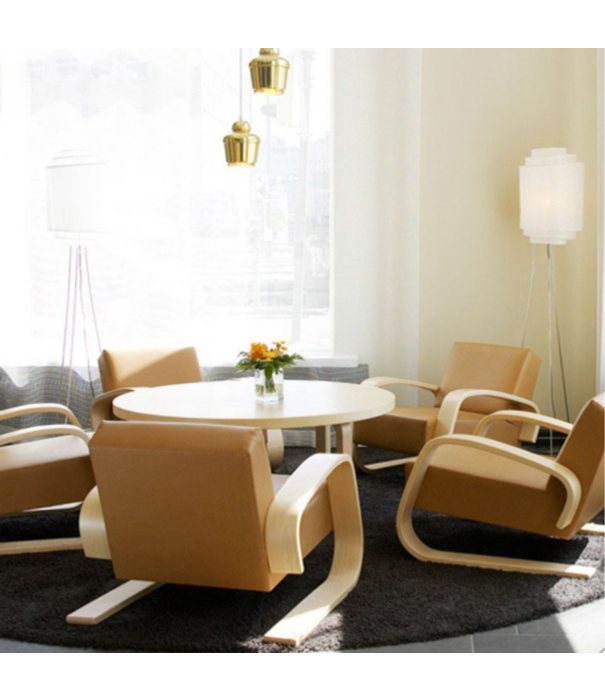 Artek  Aalto Armchair 400 Tank,  black birch, Black Elegance leather