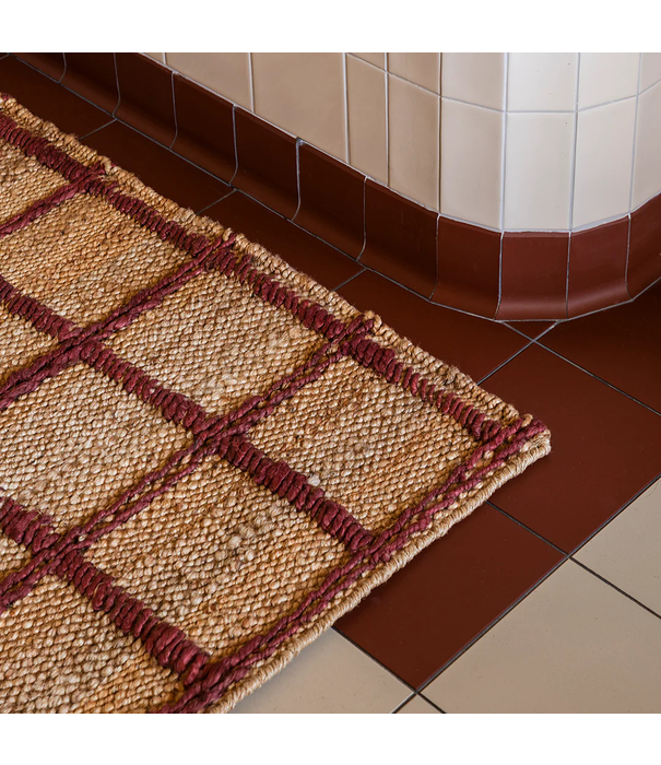 Layered  Layered Strata  Jute Rug burgundy