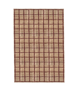 Layered Strata  Jute Rug burgundy