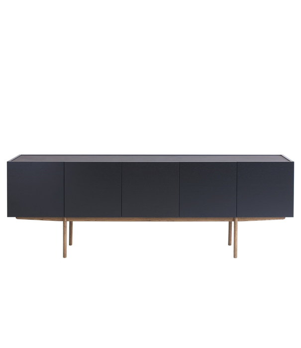 Asplund  Asplund Luc Deluxe Dressoir charcoal grey/ Carrara marmer,  eiken poten