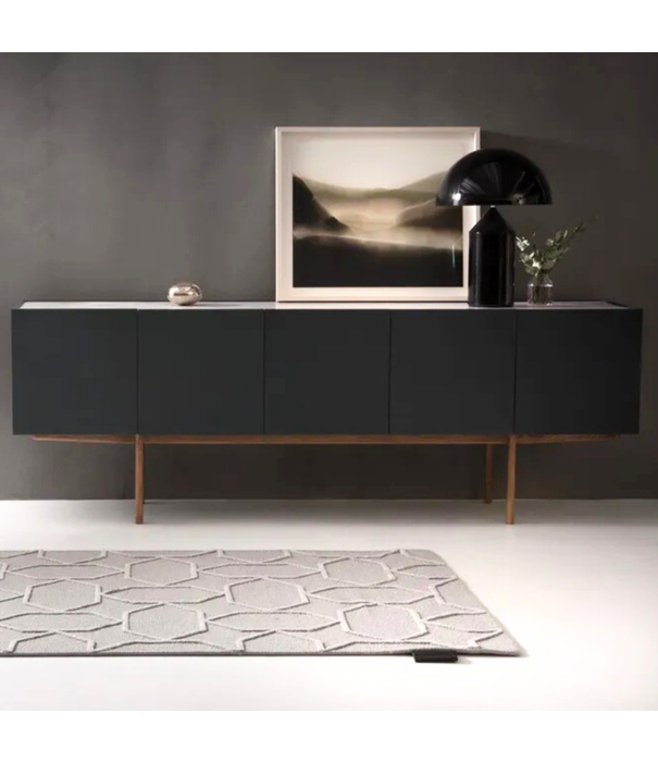 Asplund  Asplund Luc Deluxe Dressoir charcoal grey/ Carrara marmer,  eiken poten