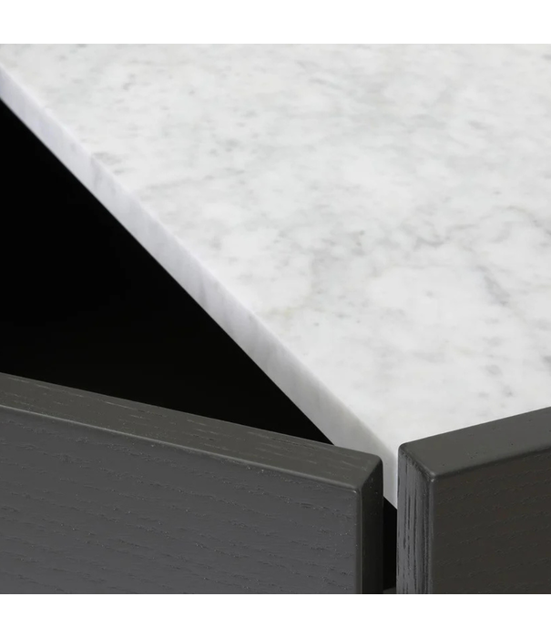 Asplund  Asplund Luc Deluxe Dressoir charcoal grey/ Carrara marmer,  eiken poten