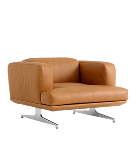 Inland AV21 Lounge Chair cognac Nobel leather, polished aluminium