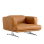 &Tradition Inland AV21 Lounge Chair cognac Noble leather, aluminium base