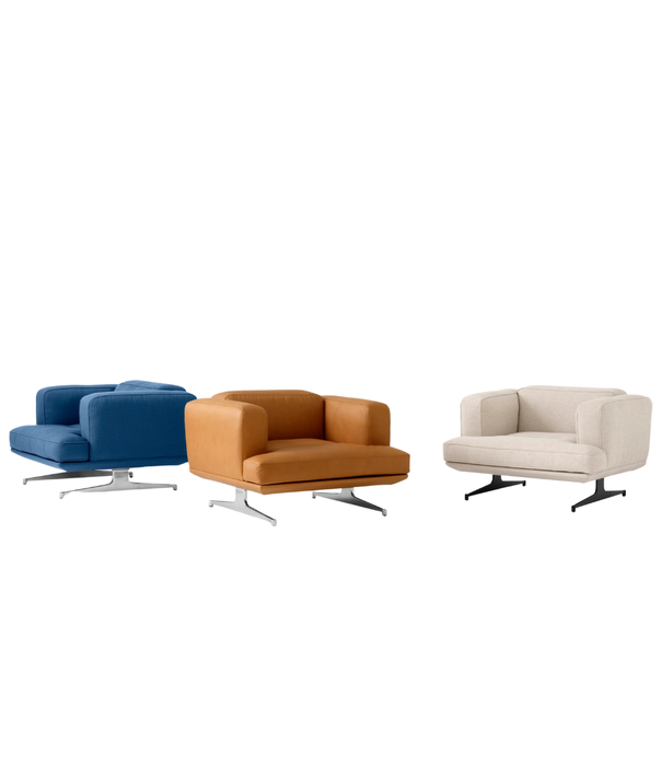 &Tradition Inland AV21  Fauteuil cognac Nobel leer, gepolijst aluminium voet