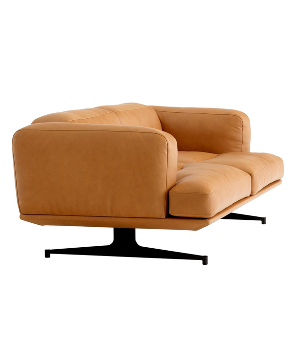 &Tradition Inland AV22 2-seater sofa , cognac Noble leather, polished aluminium