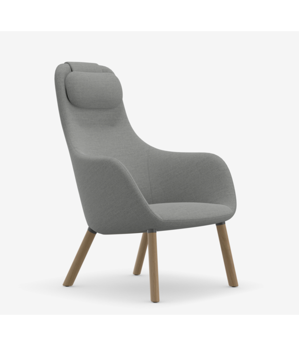 Vitra  Vitra HAL Fauteuil Dumet pebble melange, eiken poten