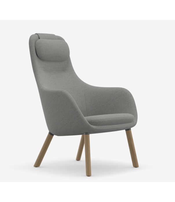 Vitra  Vitra HAL Fauteuil Dumet pebble melange, eiken poten
