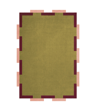 Layered Teklan Fregio Rug Olive Blush