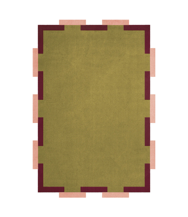 Layered  Layered Teklan Fregio Olive Blush  Wool Rug