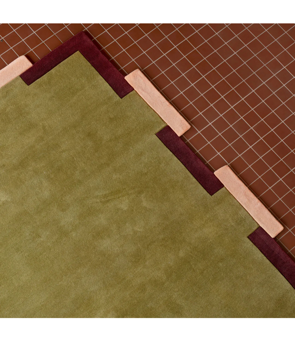 Layered  Layered Teklan Fregio Olive Blush  Wool Rug