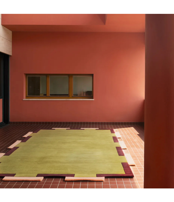 Layered  Layered Teklan Fregio Olive Blush  Wool Rug