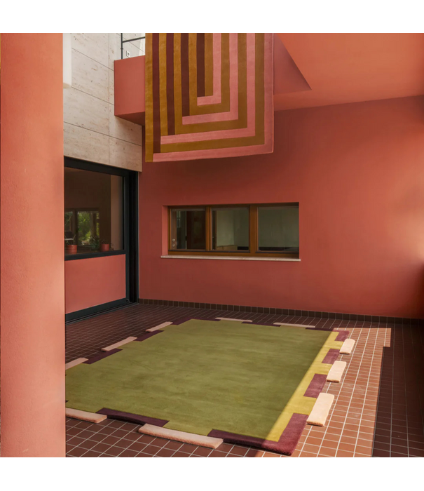 Layered  Layered Teklan Fregio Vloerkleed Olive Blush