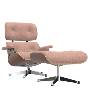 Vitra Eames Lounge Chair & Ottoman walnut, Nubia ivory-peach