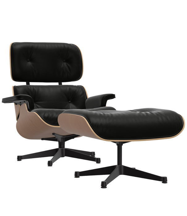 Vitra  Eames Lounge Chair kersenhout, zwart premium F leer