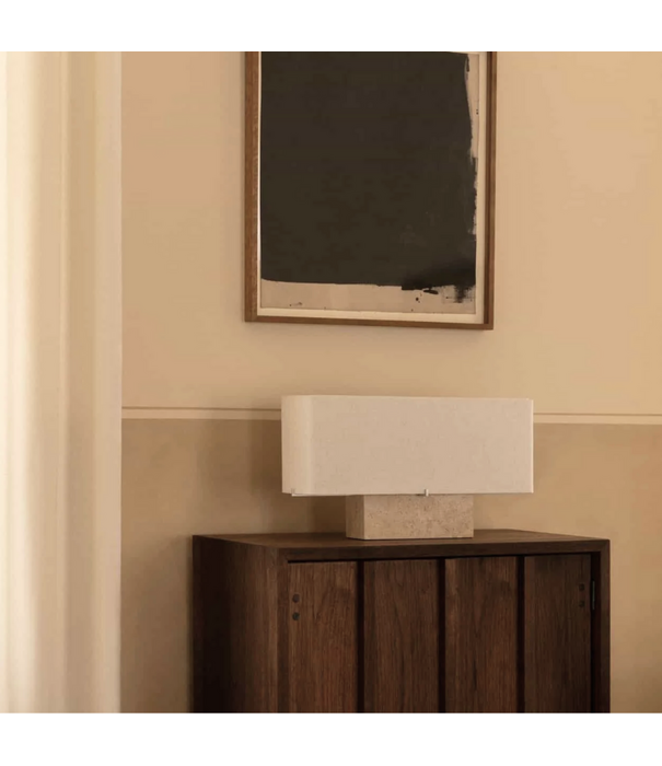 Audo Audo Nonna Tafellamp sand travertijn,  sand textile kap