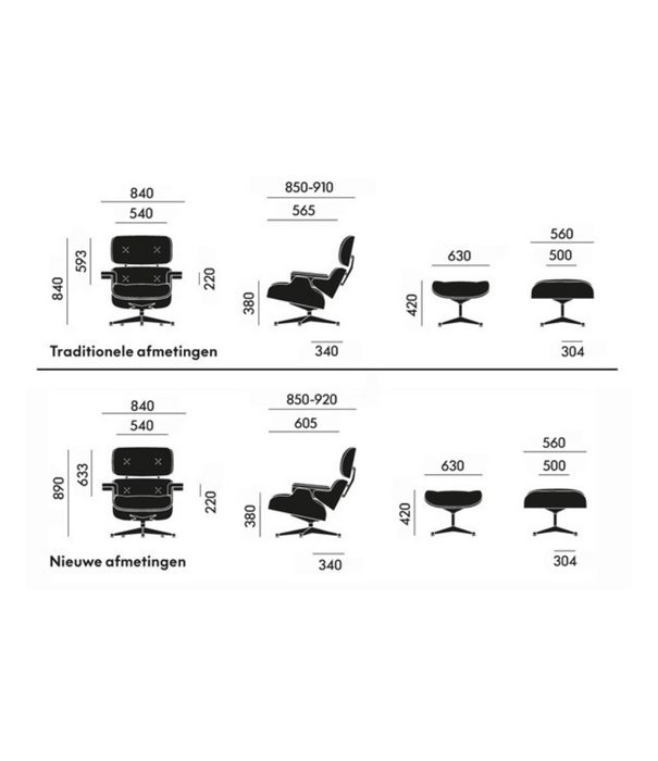 Vitra  Eames Lounge Chair & Ottoman Santos Palissander, calma donker anthraciet