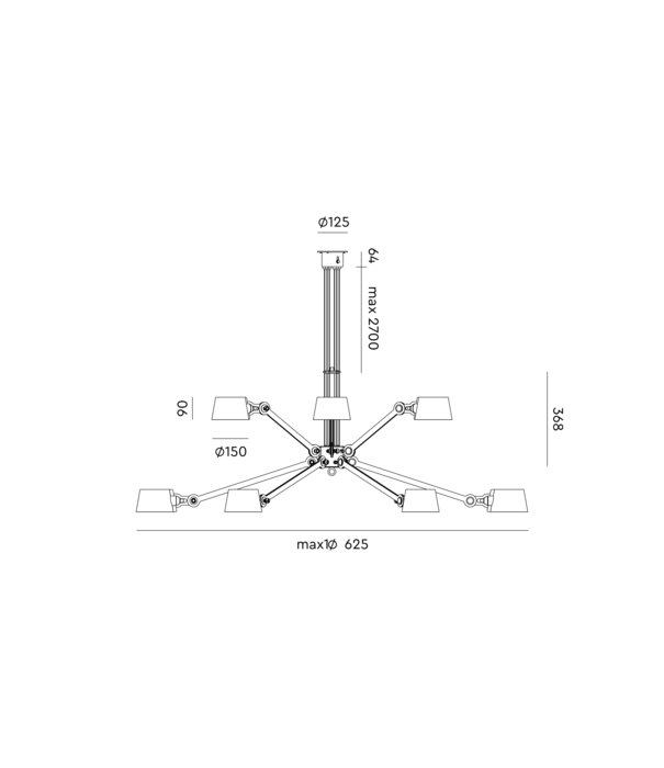 Tonone  Tonone - Bolt Chandelier 12 arm