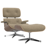 Eames Lounge Chair & Ottoman walnoot naturel , stof Nubia