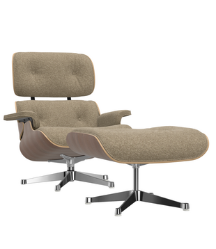 Eames Lounge Chair & Ottoman walnoot , Nubia, gepolijst voet
