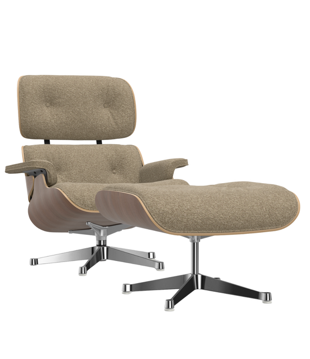 Vitra  Eames Lounge Chair & Ottoman walnut natural , fabric Nubia