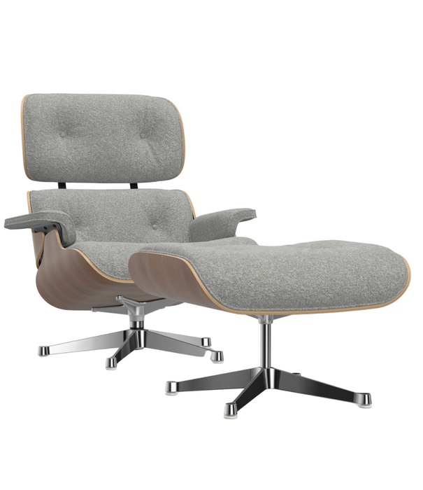 Vitra  Vitra Eames Lounge Chair & Ottoman walnut natural , fabric Nubia