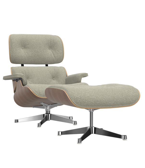 Vitra  Vitra Eames Lounge Chair & Ottoman walnut natural , fabric Nubia