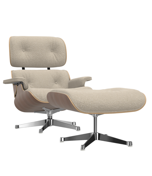 Vitra  Eames Lounge Chair & Ottoman walnoot naturel , stof Nubia
