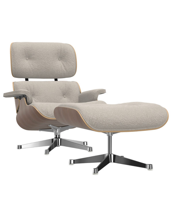 Vitra  Eames Lounge Chair & Ottoman walnoot naturel , stof Nubia
