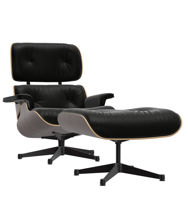 Vitra  Eames Lounge Chair dark walnut, black premium F leather