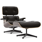 Eames Lounge Chair & Ottoman donker walnoot, chocolate premium F leer