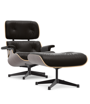 Vitra Eames Lounge Chair & Ottoman donker walnoot, chocolate premium F leer