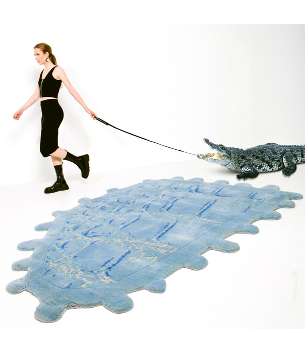 Haus Üger Crocodil Vloerkleed blue