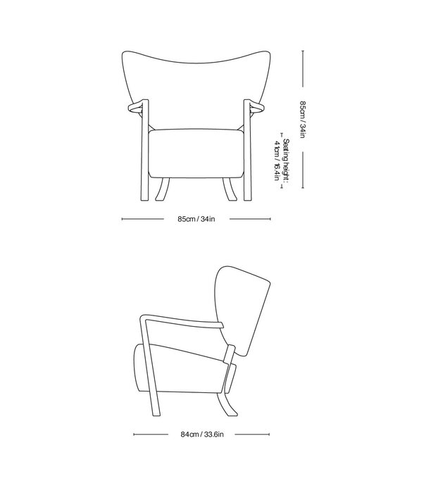 &Tradition &Tradition Wulff ATD2 Lounge Stoel & Ottoman schapenvel honey