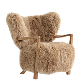 &Tradition Wulff ATD2 Lounge Stoel & Ottoman schapenvel honey